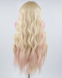 Pink Blonde Curly Synthetic Wig HW375