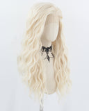 Long Platinum Blonde Synthetic Lace Front Wig WT190