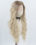 Ombre Blonde Long Curly Synthetic Lace Front Wig WW1010