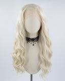 Long Ash Blonde Synthetic Lace Front Wig WW058