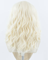Platinum Blonde Curly Synthetic Lace Front Wig WW925