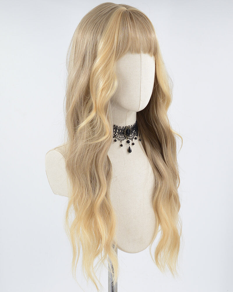 Blonde Brown Long Synthetic Wig HW442