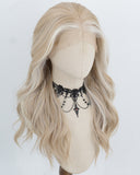  Blonde White Highlights Synthetic Lace Front Wig WW1074