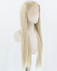 Ash Blonde Straight Synthetic Lace Front Wig WT220