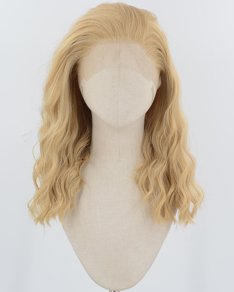 Curly Blonde Synthetic Lace Front Wig WW967