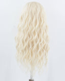 Long Platinum Blonde Synthetic Lace Front Wig WT190