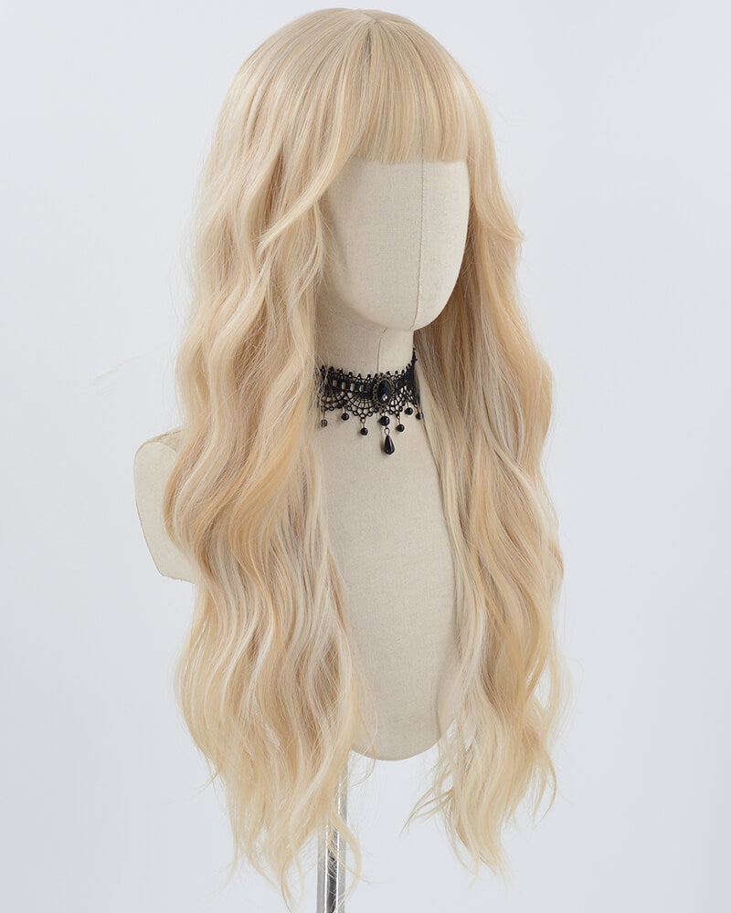 Blonde Long Wavy Synthetic Wig HW521