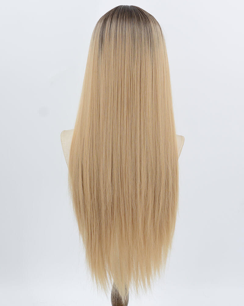 Ombre Blonde Straight Synthetic Wig HW772