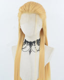 Yellow Blonde Straight Synthetic Lace Front Men's Wig MW060