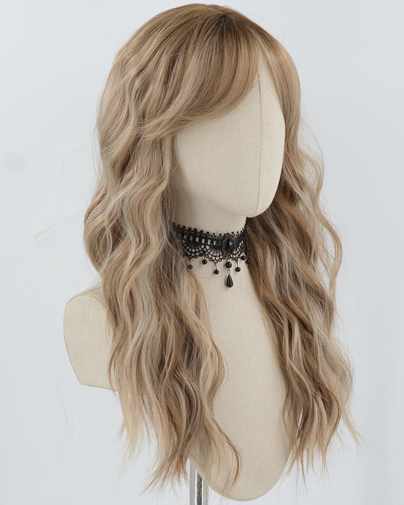 Mixed Blonde Curly Synthetic Wig HW647