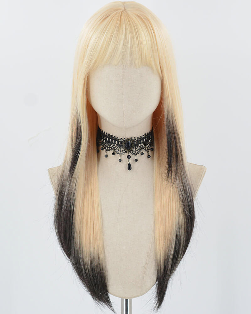 Blonde Ombre Black Synthetic Wig HW651