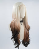 Blonde Ombre Brown Synthetic Lace Front Wig WW526