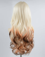 White Blonde Ombre Brown Synthetic Lace Front Wig WW627