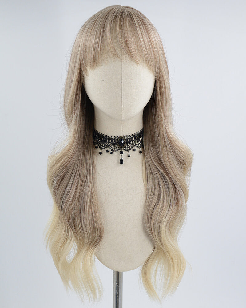 Ombre Blonde Wavy Synthetic Wig HW328