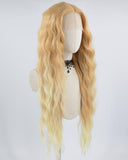 Blonde Long Curly Synthetic Lace Front Wig WW670