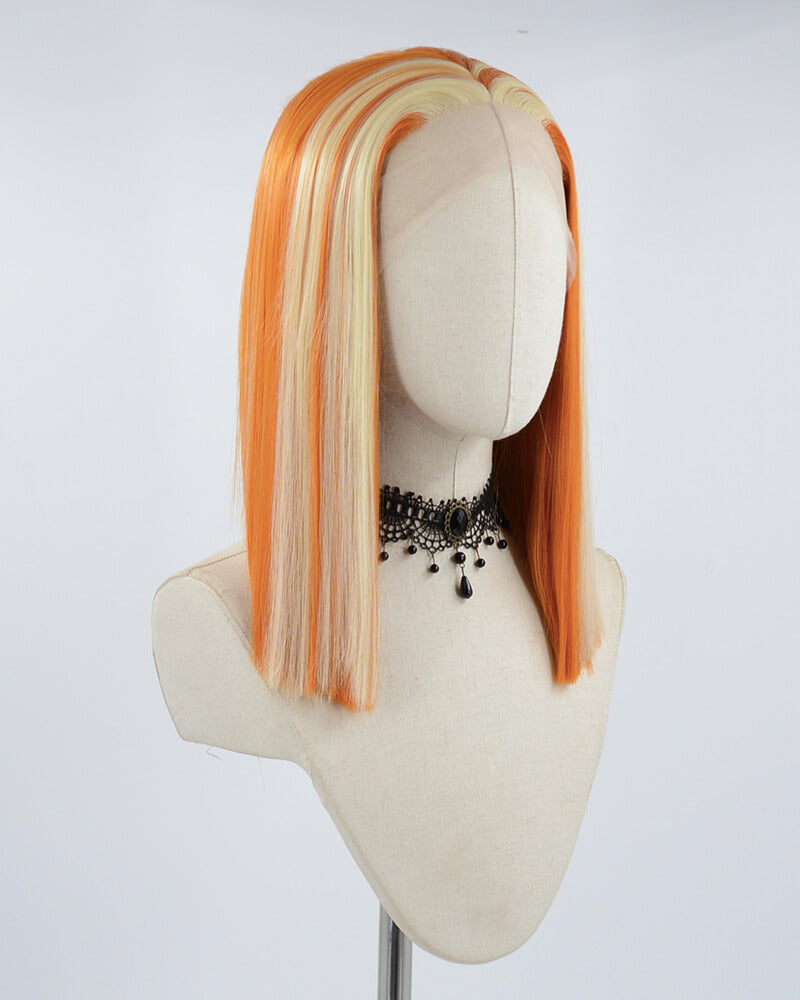 Blonde Orange Short Synthetic Lace Front Wig WW512