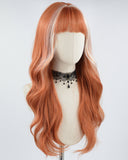 Copper Red Blonde Skunk Stripe Synthetic Wig HW409