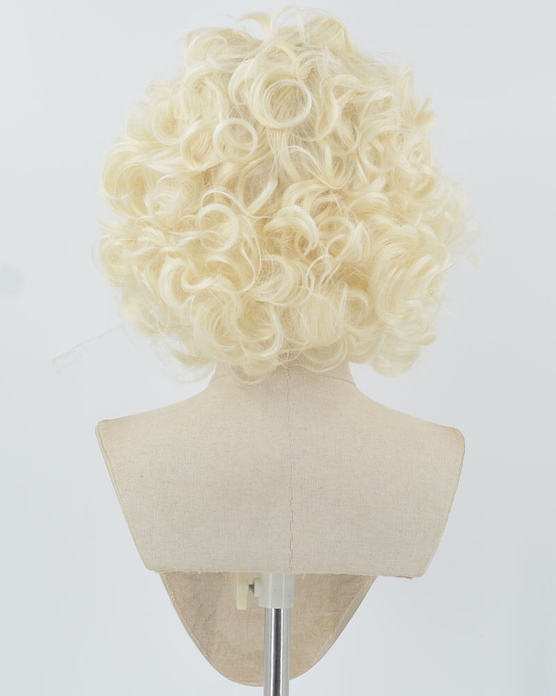 Short Wavy Blonde Synthetic Lace Front Wig WW131