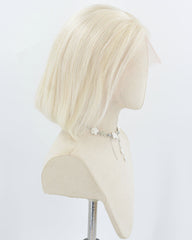 White Blonde Short Human Hair Wig HT037