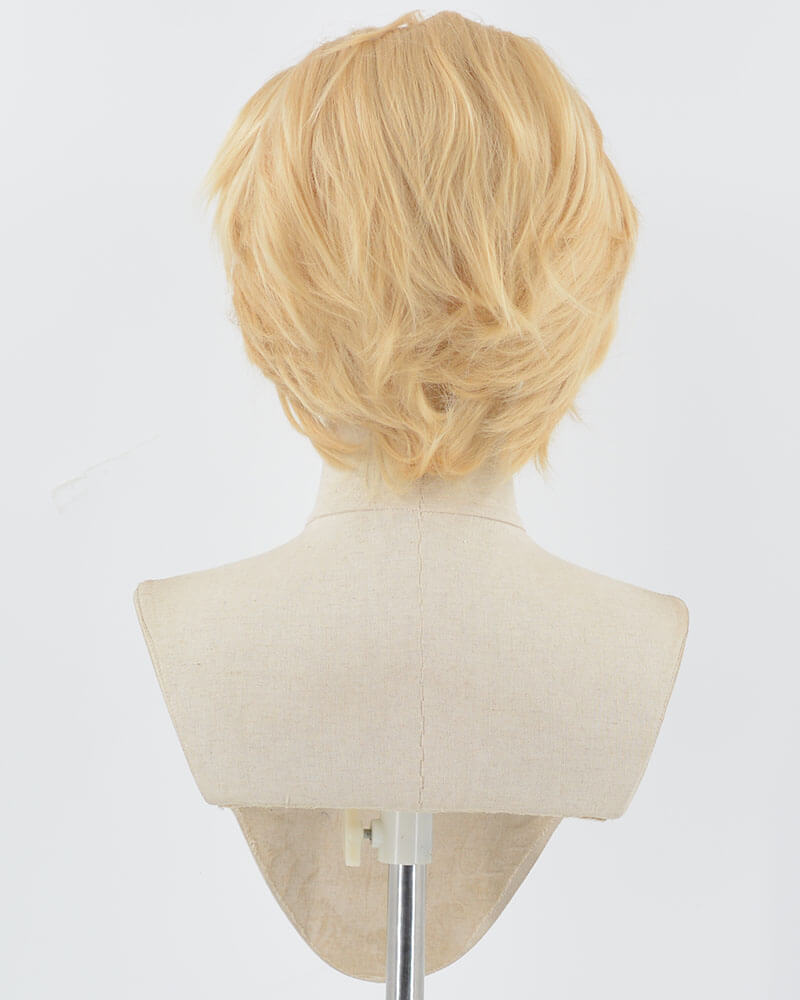 Golden Short Synthetic Lace Front Men's Wig MW003