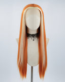 Blonde Streaked Orange Synthetic Lace Front Wig WW505