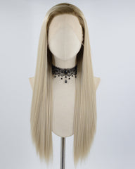 Ombre Ash Blonde Straight Synthetic Lace Front Wig WW648