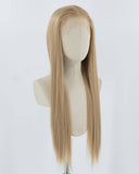 Long Blonde Brown Synthetic Lace Front Wig WW530