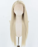 Ash Blonde Straight Synthetic Lace Front Wig WT220