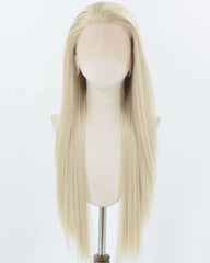 Ash Blonde Straight Synthetic Lace Front Wig WT220