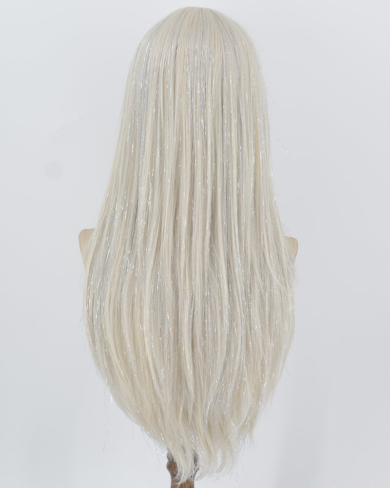 Platinum Blonde Tinsel Synthetic Wig HW848