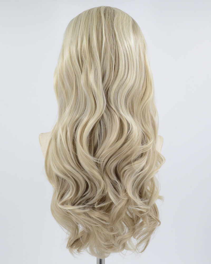 Ombre Blonde Wavy Synthetic Lace Front Wig WW596