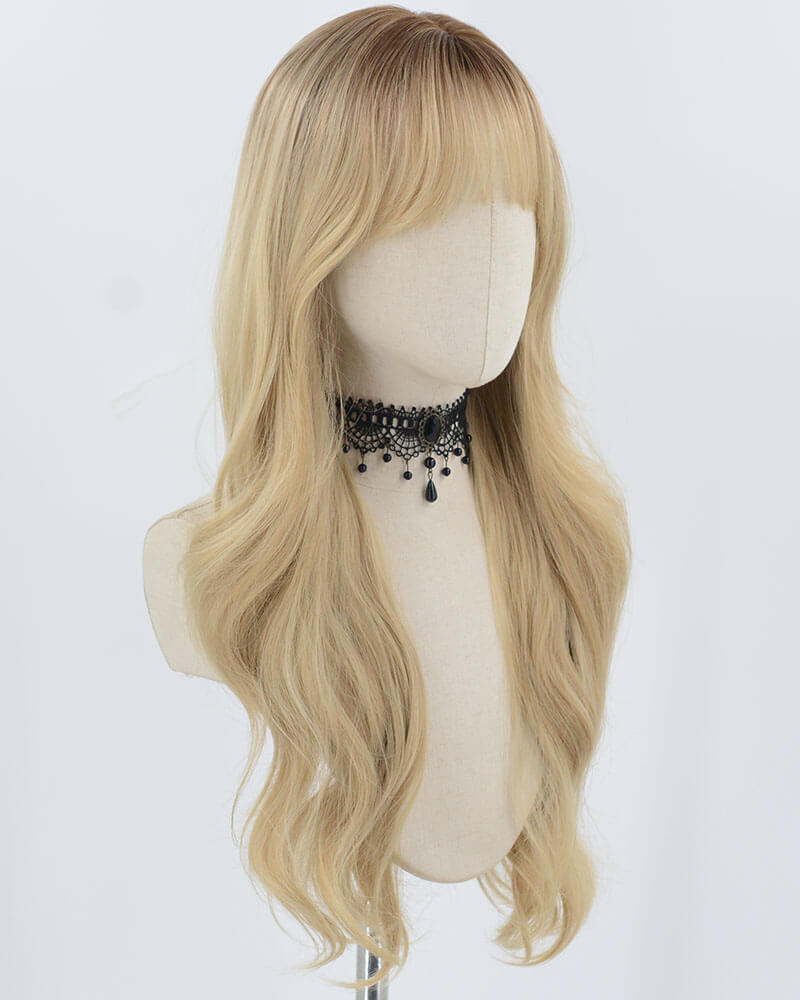 Ombre Blonde Wavy Synthetic Wig HW653