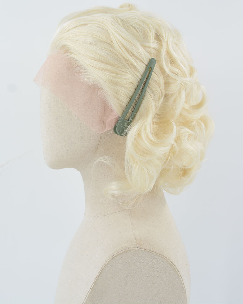 Short Wavy Blonde Synthetic Lace Front Wig WW131