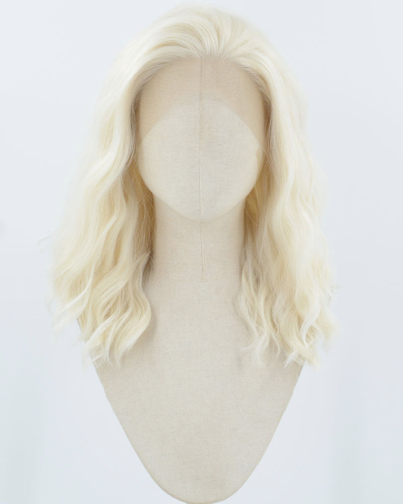 Platinum Blonde Curly Synthetic Lace Front Wig WW925