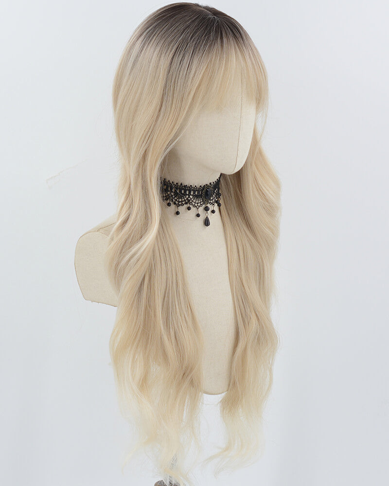 Ombre Blonde Wavy Synthetic Wig HW717