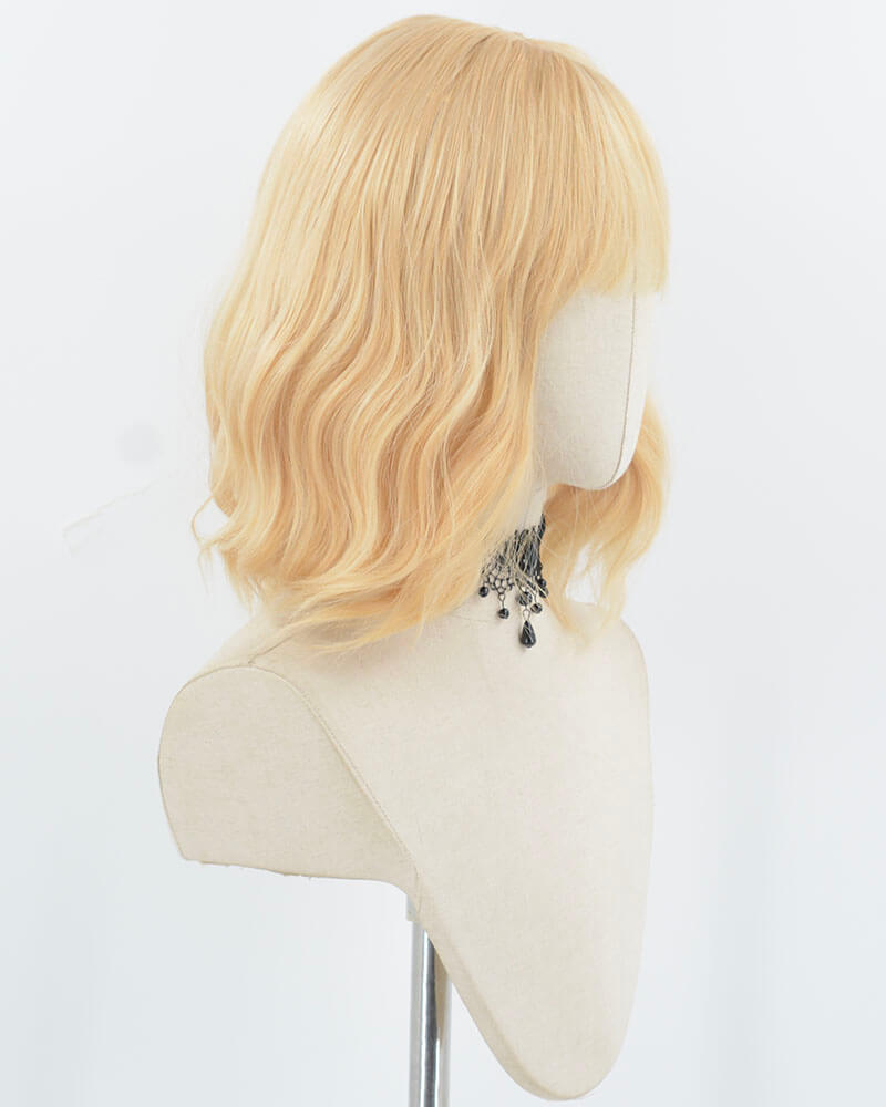 Blonde Short Wavy Synthetic Wig HW761