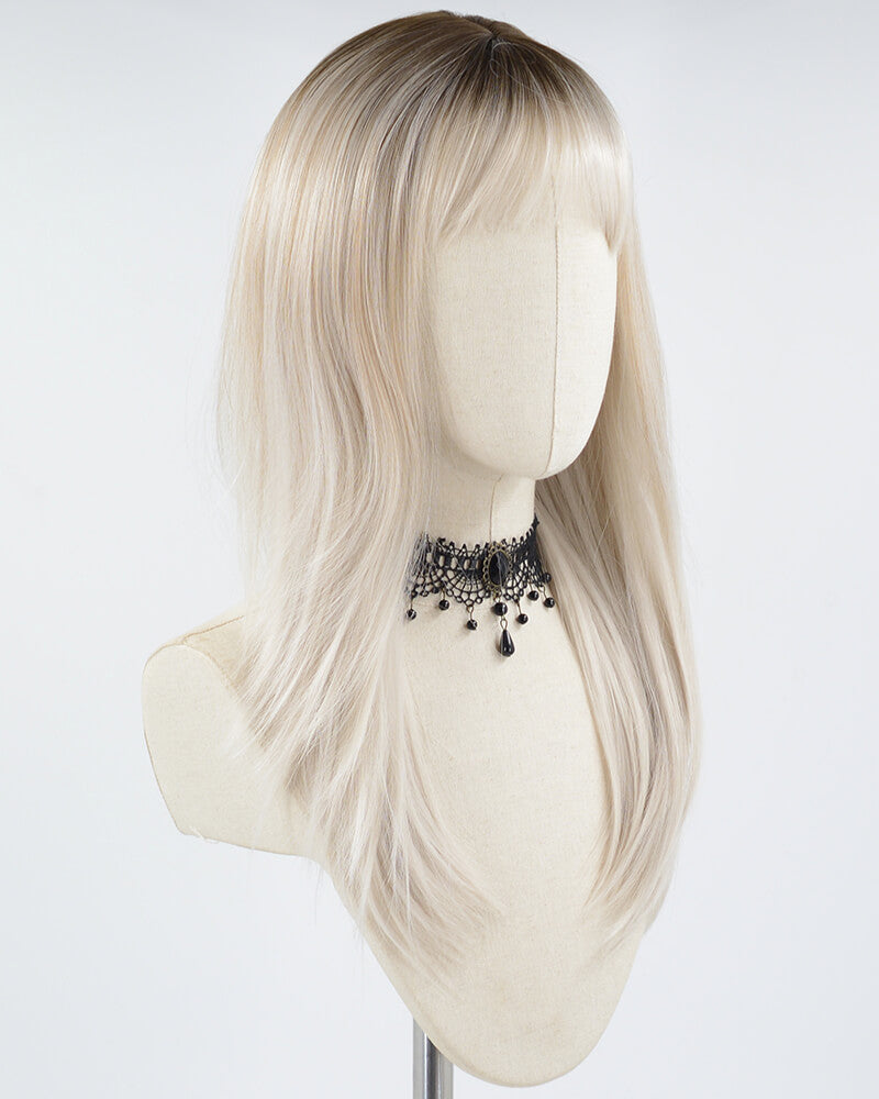 Ombre Silver Blonde Synthetic Wig HW441
