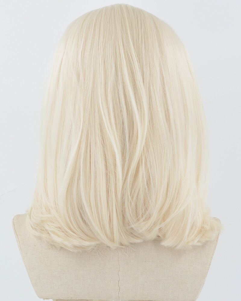 Short Platinum Blonde Synthetic Lace Front Wig WT073