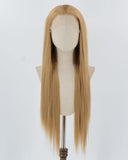 Blonde Long Straight Synthetic Lace Front Wig WW880