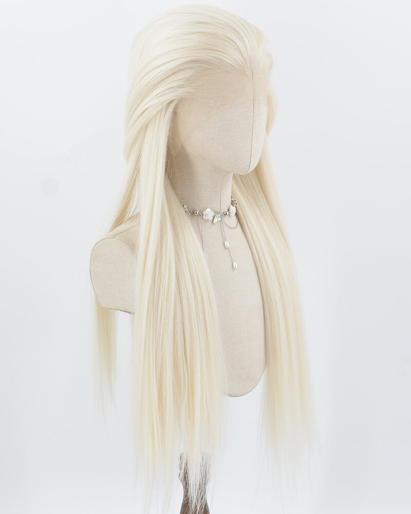 Platinum Blonde Yaki Synthetic Lace Front Wig WW1033