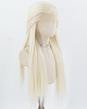 Platinum Blonde Yaki Synthetic Lace Front Wig WW1033