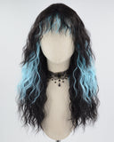 Black Ombre Blue Curly Synthetic Wig HW454