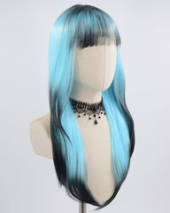 Blue Ombre Black Synthetic Wig HW367
