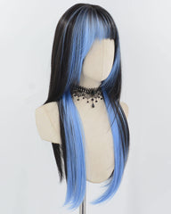 Blue Black Synthetic Wig HW753