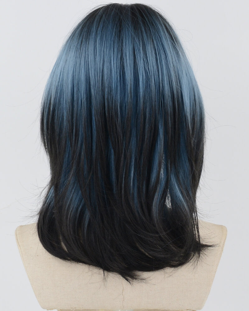 Black Ombre Blue Synthetic Wig HW594