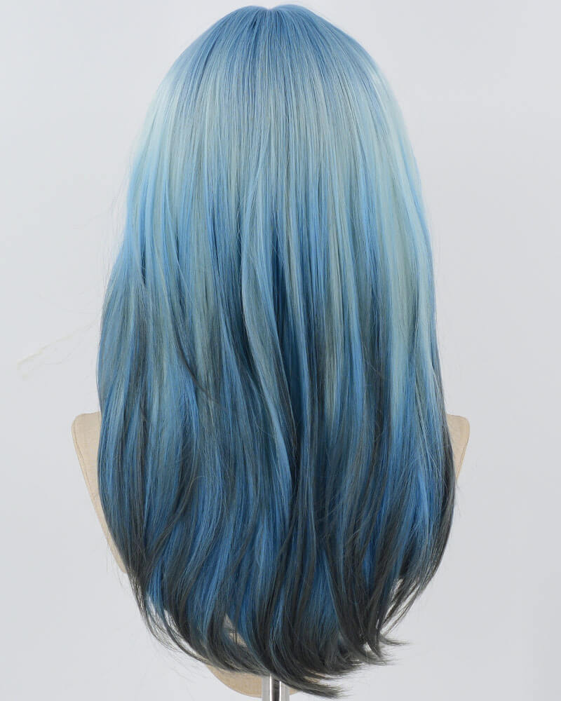 Blue Ombre Black Synthetic Wig HW624