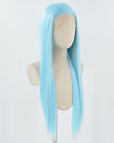 Light Blue Straight Synthetic Lace Front Wig WW1037