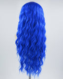 Blue Curly Long Synthetic Lace Front Wig WW586