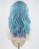 Blue Purple Short Synthetic Wig HW299