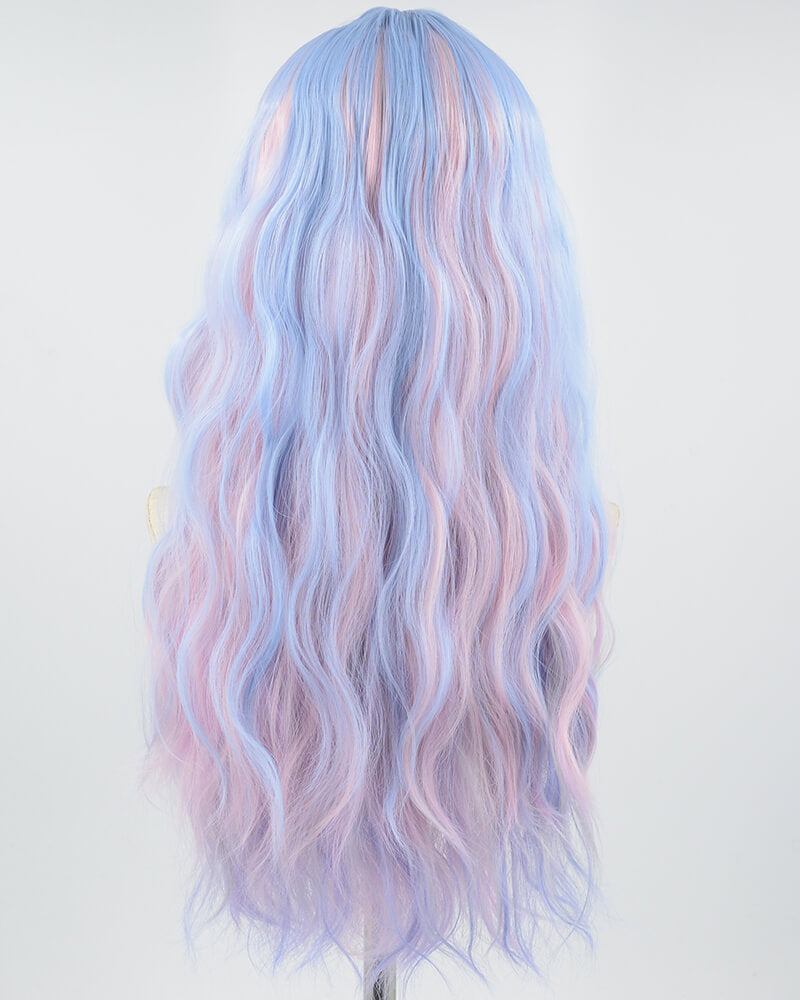 Blue Purple Curly Synthetic Wig HW404